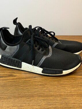 adidas gazelle silver green womens ADIDAS NMD R1 PK Size 12.5 Black Green Splattered Nylon Lace Up Sneake   Sui Generis Designer Consignment